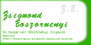 zsigmond boszormenyi business card